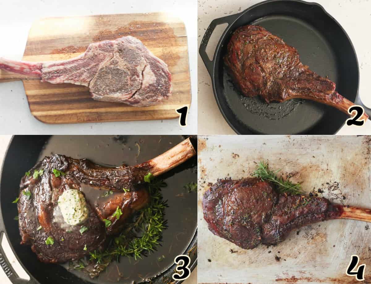 Tomahawk Steak Steps 1-4