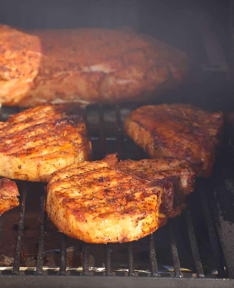 finished smoked pork chops