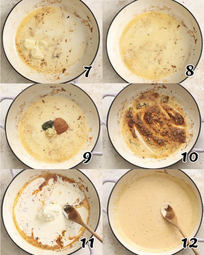 Making the roux and sauce