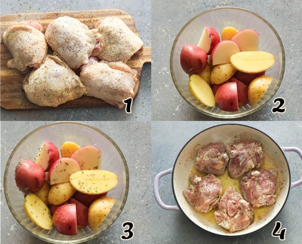 Chicken Vesuvio Steps 1-4