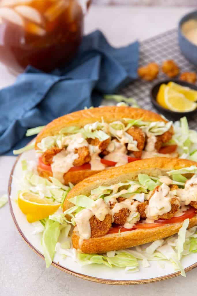 Shrimp Po Boy served on a Plate