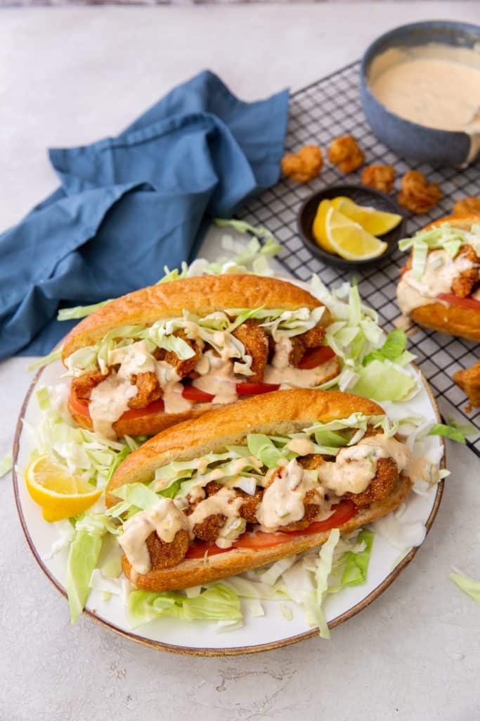 Shrimp Po Boy Sandwich with Sauce 