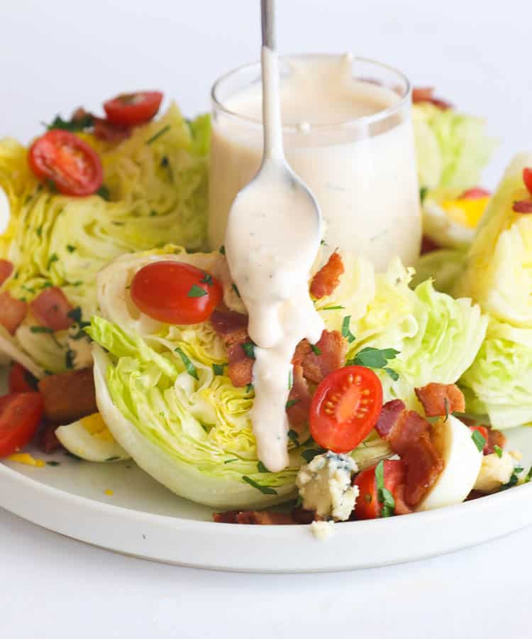 Wedge Salad on white plate