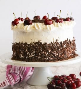 Black Forest Cake with cherries on top