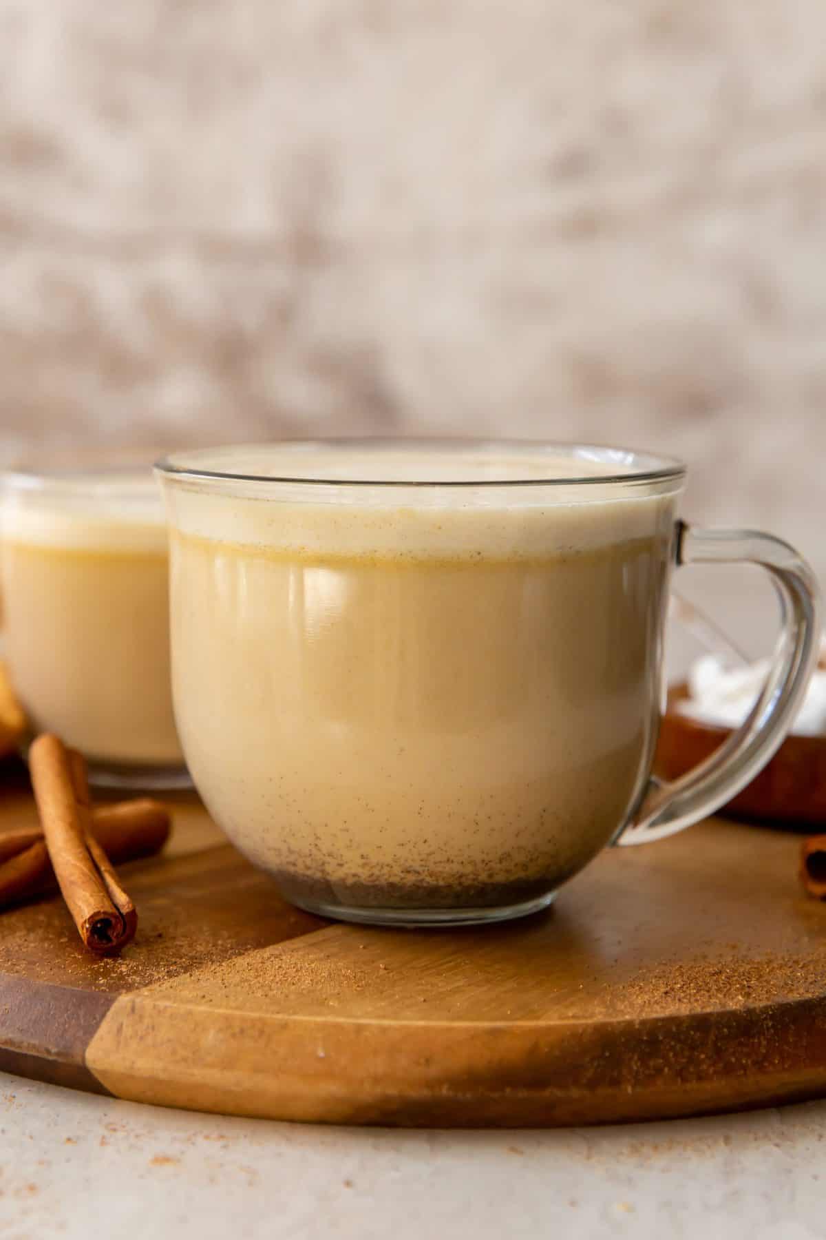 Pumpkin Spice Latte in a Clear Cup