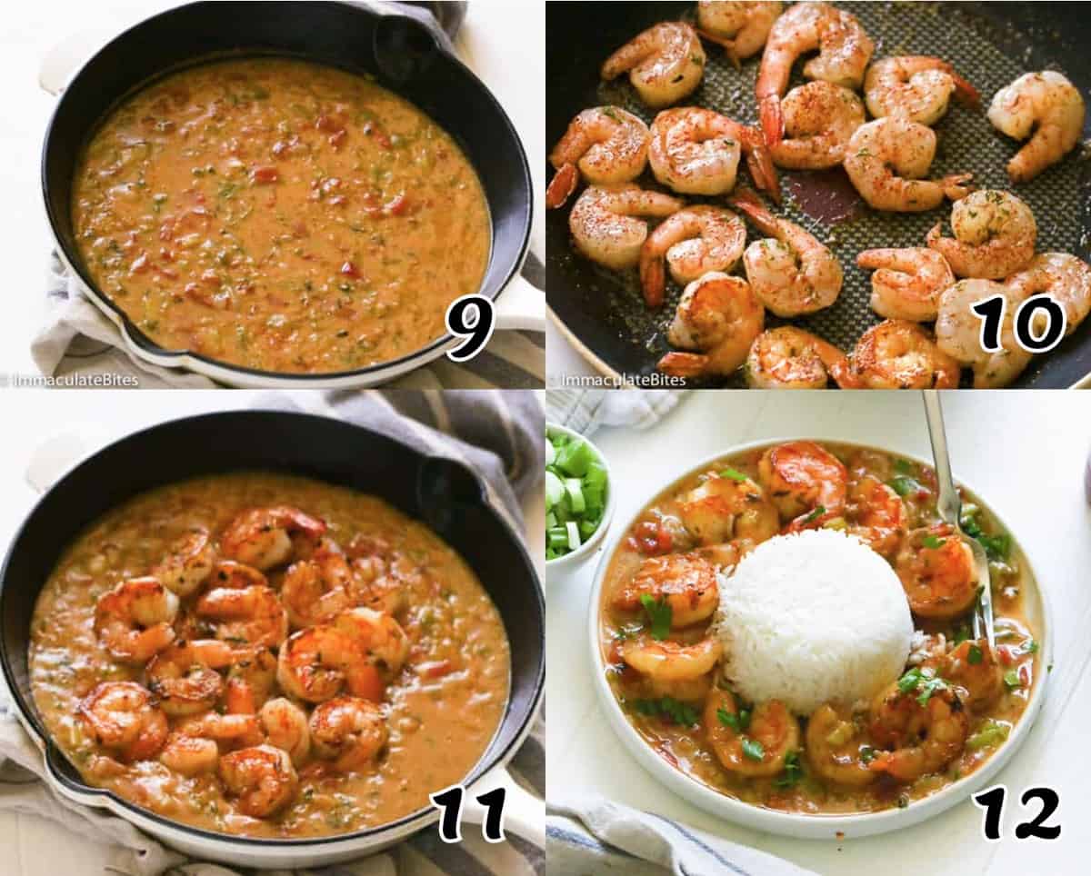 Cook shrimp and serve with rice