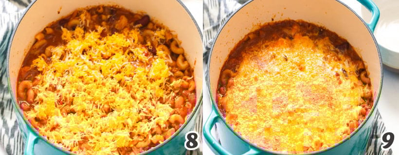 Adding the cheese toppings
