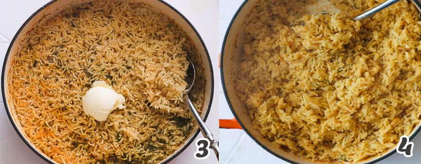Fluff the rice and mix