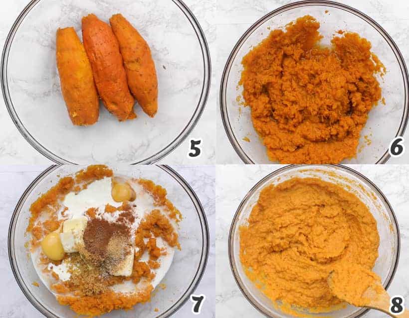 Making the sweet potato mixture