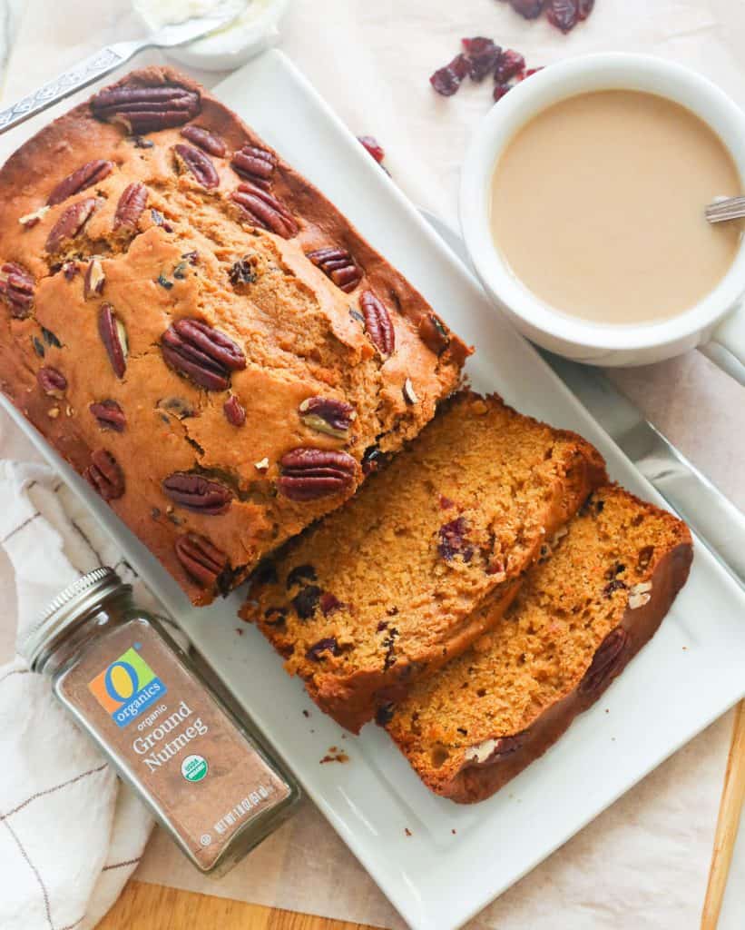 Sweet Potato Bread Load Served with Coffee on the Side