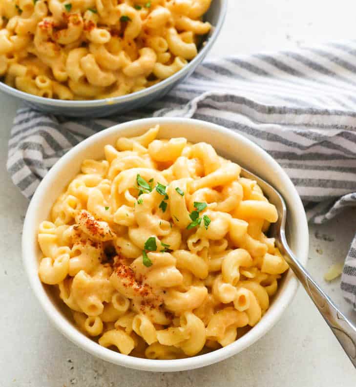 Bowls of Instant Mac and Cheese