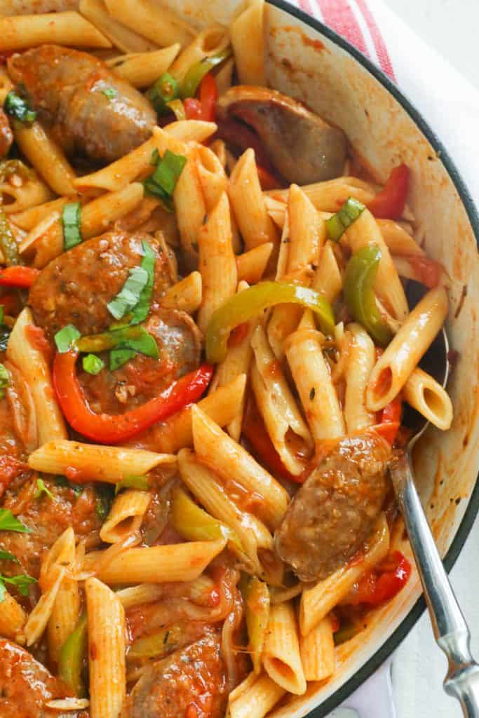 Sausage and Pasta in a Skillet