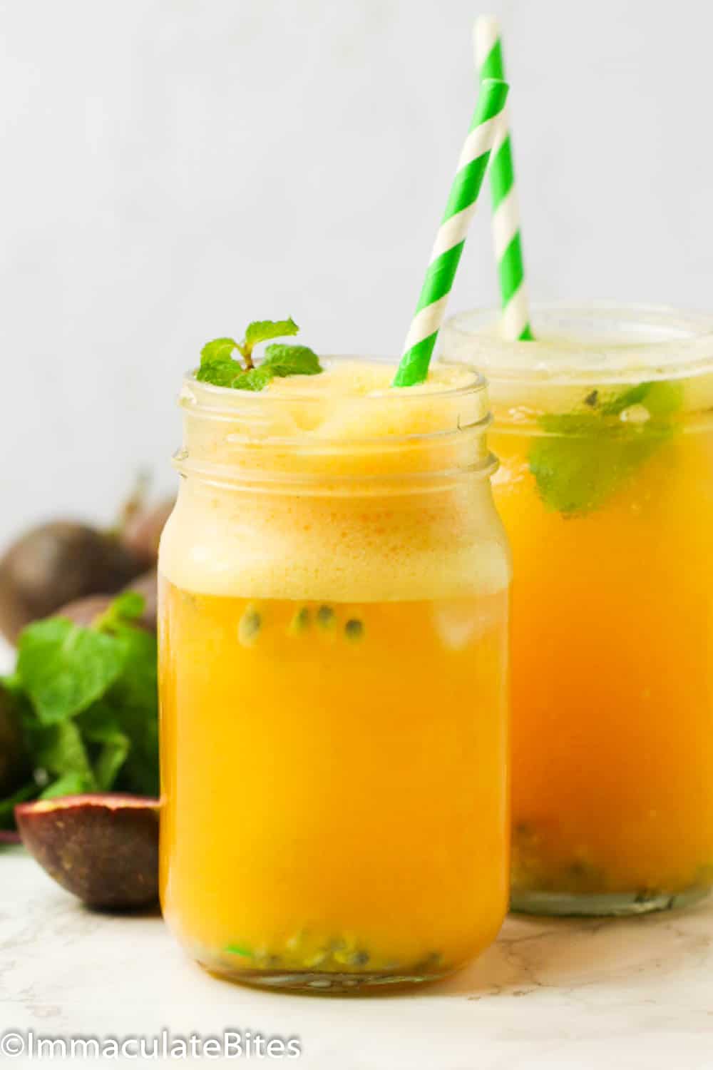Two Glasses of Passion Fruit Juice