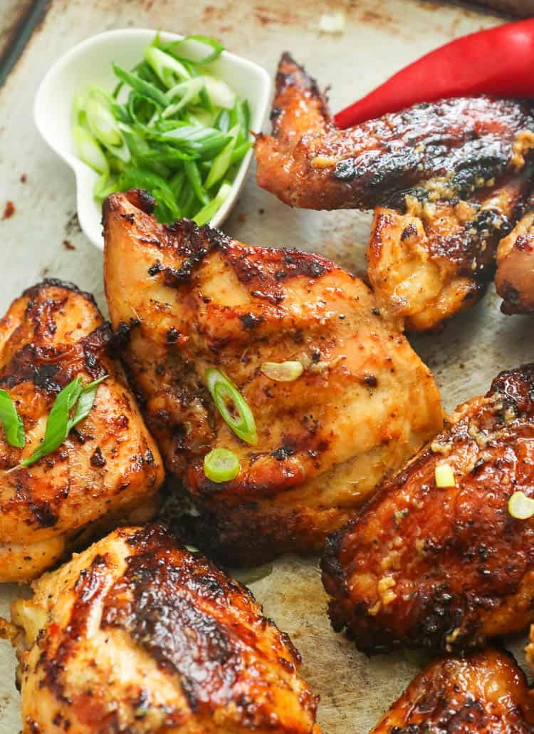torn into freshly baked periperi chicken