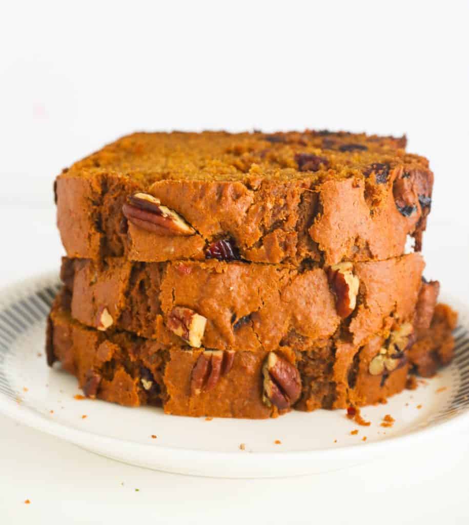 Slices of Sweet Potato Bread on a Plate