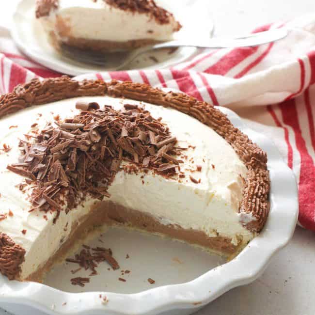 Sliced Open French Chocolate Silk Pie