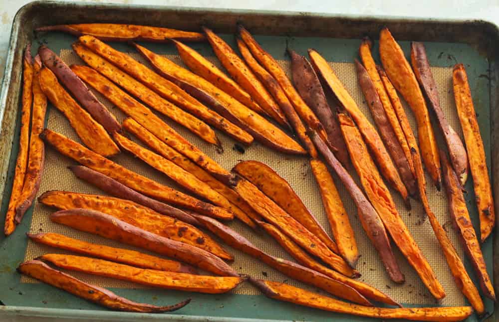 Cajun Baked Sweet Potato Fries fresh from the oven