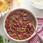 Instant pot red beans and rice with cornbread