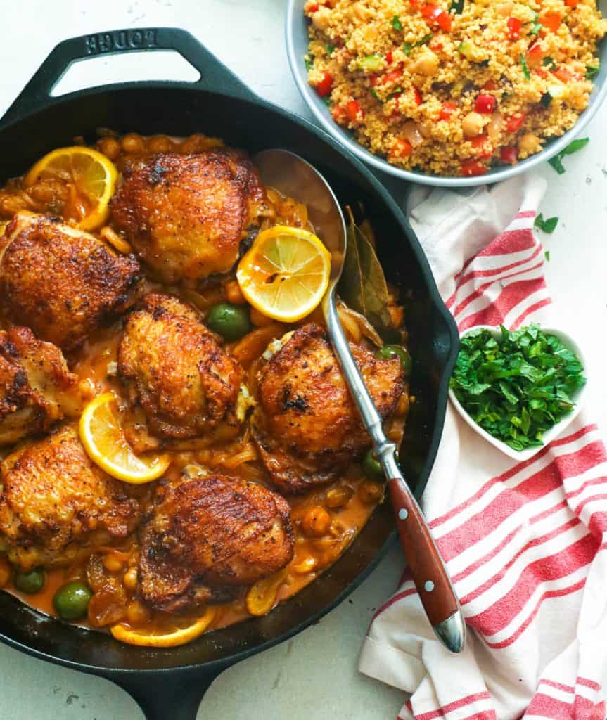 Chicken Tagine Served with Couscous on the Side