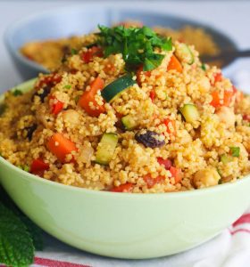 Moroccan Couscous Topped with Fresh Parsley