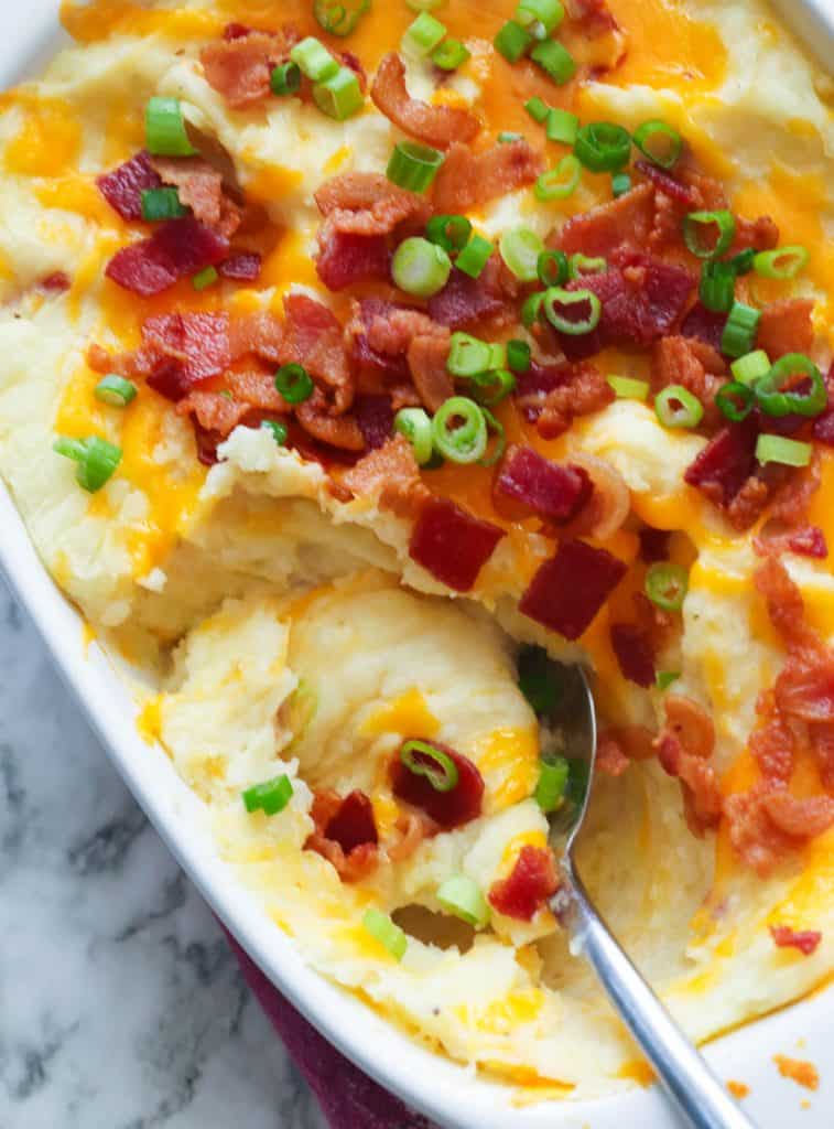 Scooped Loaded Mashed Potato Casserole