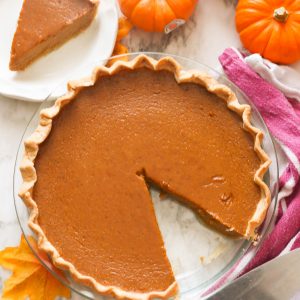 Pumpkin Pie with a slice gone