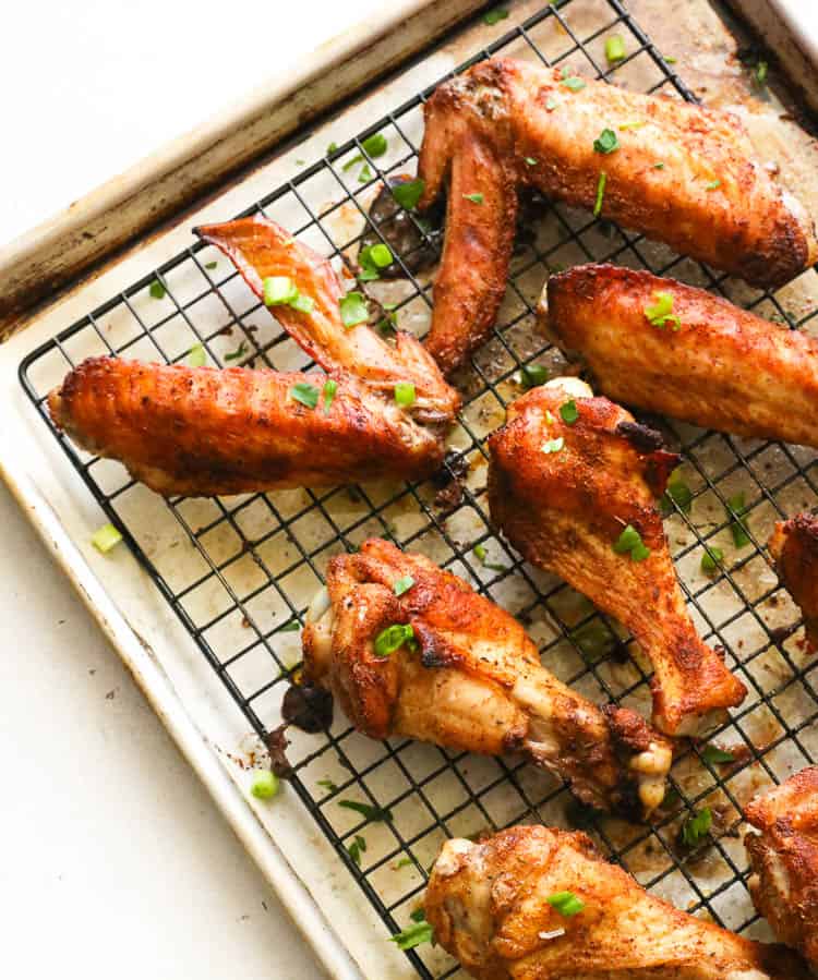 Baked Turkey Wings on a rack