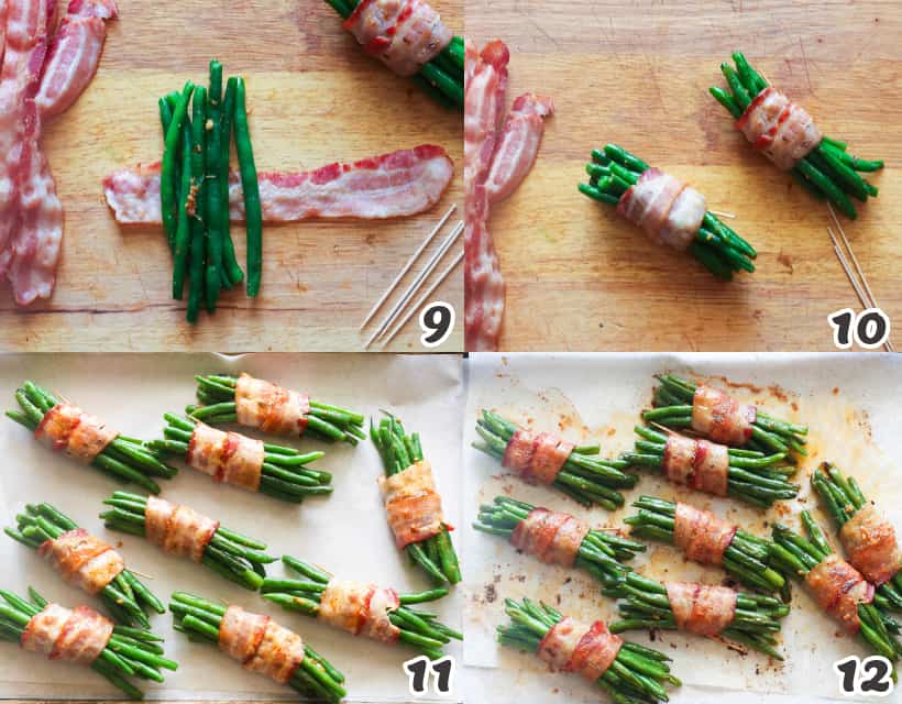 How to Wrap Green Beans with Bacon