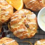 Orange Cranberry Scones drizzled with decadent glaze