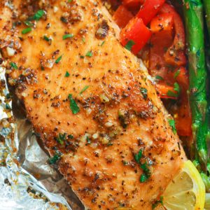 Salmon in Garlic Butter Sauce