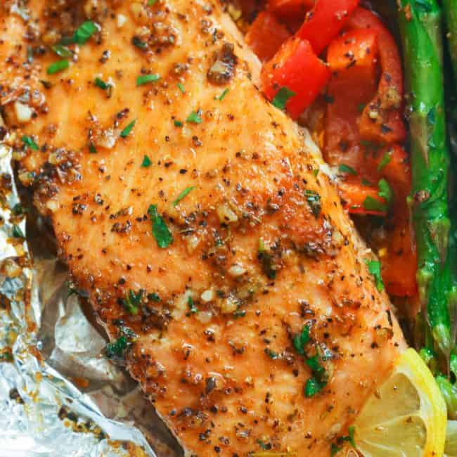 Salmon in Garlic Butter Sauce