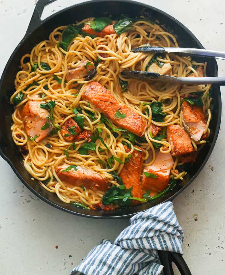 Easy, creamy Cajun salmon pasta ready to enjoy for a crazy weeknight dinner