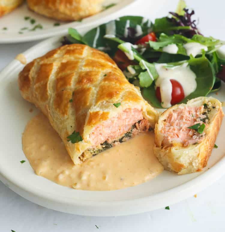 Salmon Wellington with Sauce