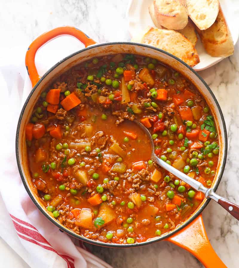 A Pot of Hamburger Soup