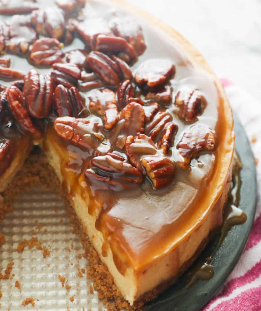 Sliced Pecan Pie Cheesecake