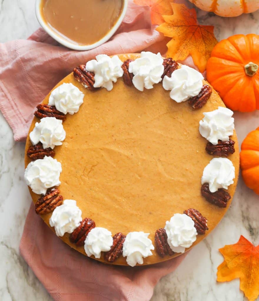 Overhead Shot of Pumpkin Cheesecake