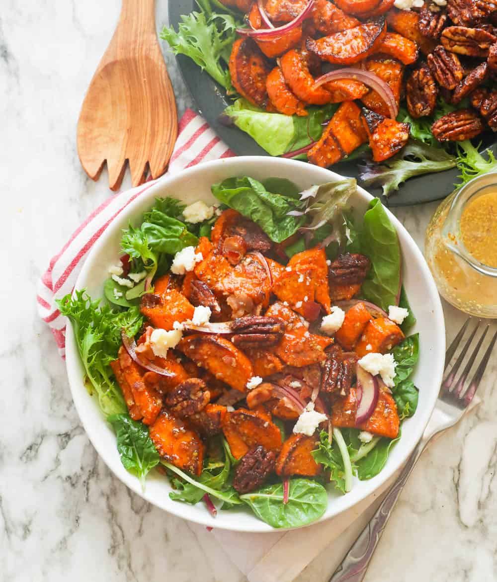 Sweet Potato Salad in a White Bowl