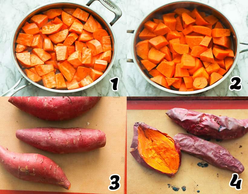 Preparing the Sweet Potatoes for the Mashed Sweet Potatoes