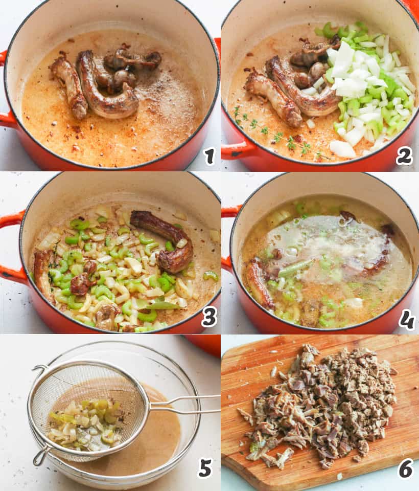 Making the giblet broth