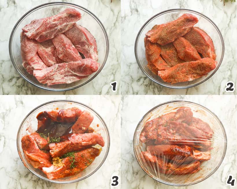 Marinating pork in BBQ sauce