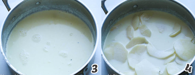 Cook the Potatoes in Creamy Sauce for Scalloped Potatoes