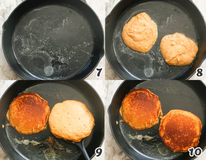 Cooking the pancakes