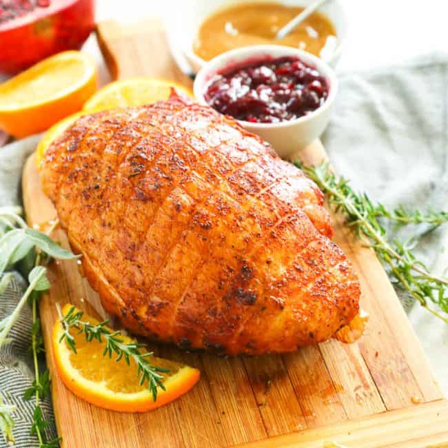 Smoked turkey breast thanksgiving platter