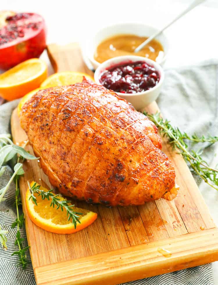 Smoked turkey breast thanksgiving platter