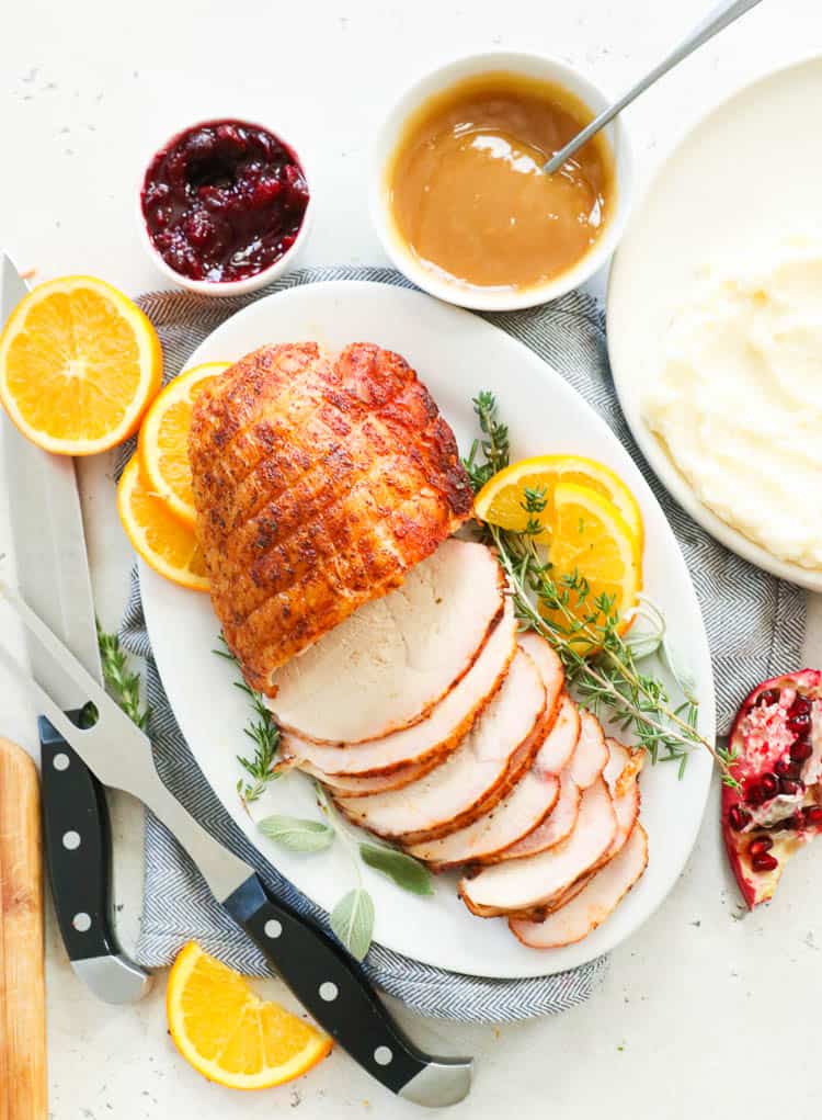 smoked turkey breast with sauces
