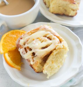 Orange Cinnamon Roll with Coffee on the Side