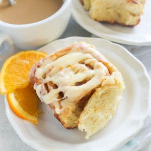 Orange Cinnamon Roll with Coffee on the Side