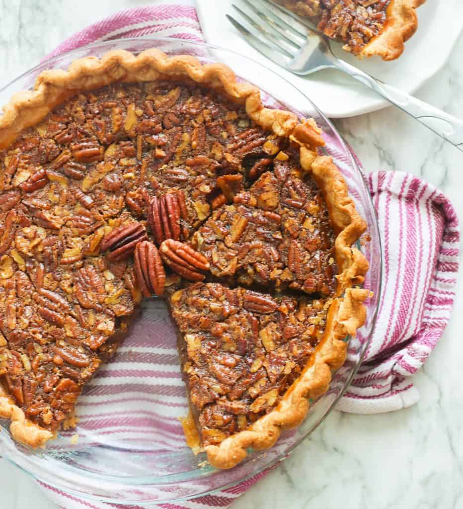 Bourbon Pecan Pie Sliced