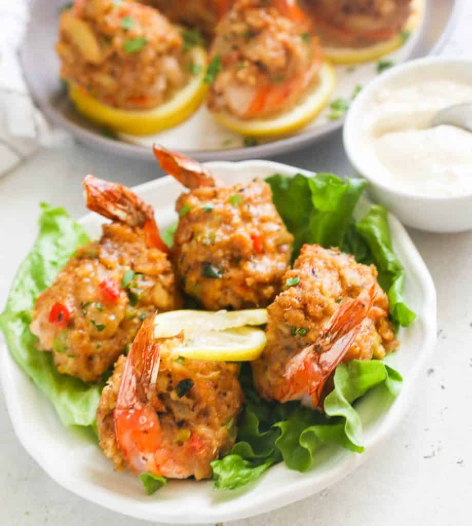 Crab Stuffed Shrimp on a Bed of Lettuce
