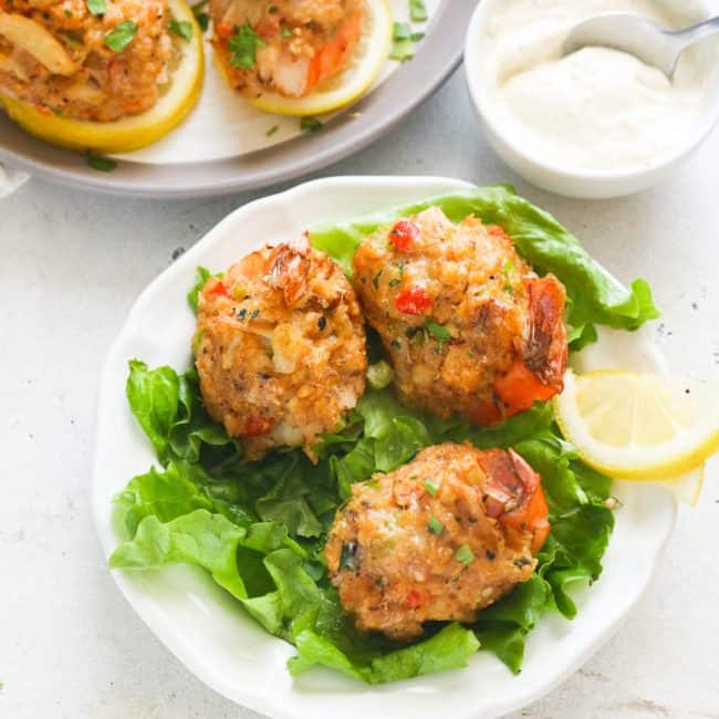 Crab-Stuffed Shrimp with lemon